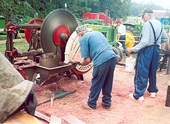 [photo, Cedar shingles cutting demonstration, Anne Arundel County Fair, Crownsville, Maryland]