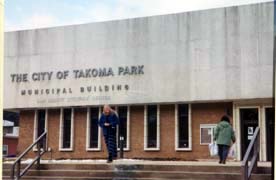 [photo, Municipal Building, Sam Abbott Citizens' Center, 7500 Maple Ave., Takoma Park, Maryland]